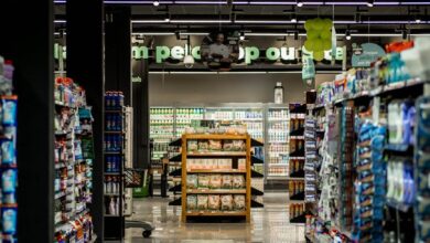 empty grocery store after closing